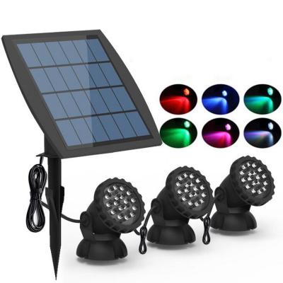 China 3W Underwater Light IP68 Waterproof Outdoor RGB Color Changing A Solar Panel Powered Pool 3W 3 Accumulate LED Underwater Lights For Garden Decoration for sale