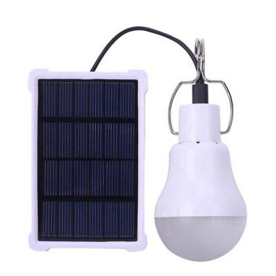 China Hot Outdoor Theme Park Solar Panel Energy Powered Light Control 130 Lumen Rechargeable Led Bulb Camping Lights With 3.5M Wires for sale