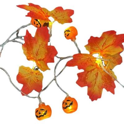 China Fashion 40LED Maple Leaves Pumpkin String Lights Fall Fairy Lights LED Night Lights for Home Thanksgiving Halloween Autumn Harvest Decoration for sale