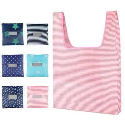 China Factory direct folding oxford reusable foldable shopping bag the pocket polyester bag for sale