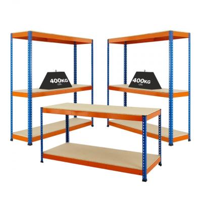 China Corrosion Protection 2 Racking Shelving Bays 5Tier Garage Unit Storage Racks Heavy Duty Steel Shelves for sale