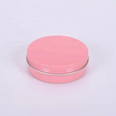 China 100% Recyclable Custom Label Pink Color Aluminum Herb Storage Container Jar for sale