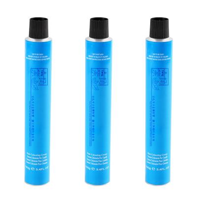 China 100% Recyclable 100ml Custom Logo Recyclable Aluminum Tube Package For Hair Dye for sale