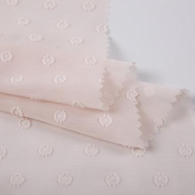 China 2019 Hot Selling Fuse Polka Dot Pattern Cut Plain Woven Polyester Flower Fabric for sale