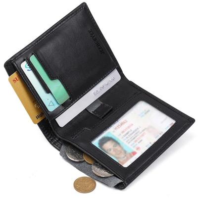 China RFID Elastic Strap Genuine Leather Wallet For Men for sale