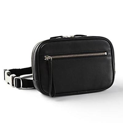 China Waist Wallet Waterproof High Quality Black Genuine Leather Bag for sale