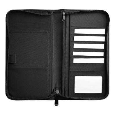 China Black RFID Zipper Poly Travel 600D Bag Pocket Organizer for sale