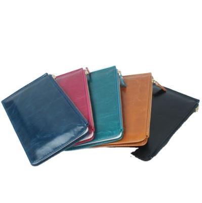 China New Arrival Multi Function Wax Leather Zipper Multi Slots Credit Card Holders Wallet for sale