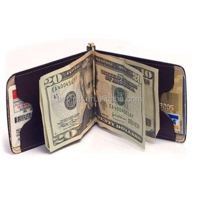 China Vintage Money Clip Good Quality Genuine Leather Wallet For Men Card Money Holders for sale