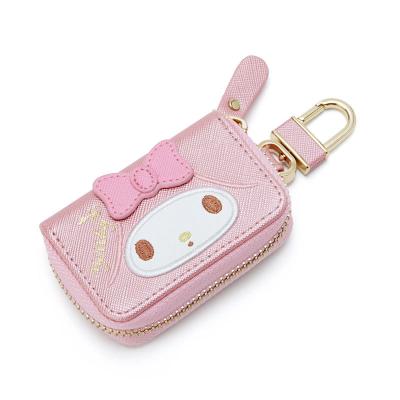 China Cute hot sale ready in stock new design leather cute key case girls gift PU zipper holder key cover FOB case for sale