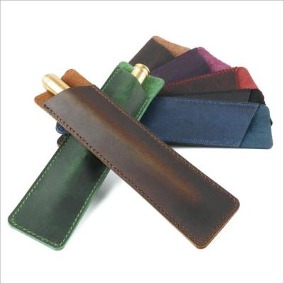 China Custom Wholesale Popular Single Genuine Leather Multi Function Pen Case for sale