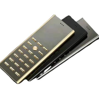 China Build in Small Mini Credit Card Luxury Metal V01 Instant Slim Body Dual SIM Telephone GSM Top Bar Mobile Phone for sale