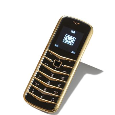 China Build in mobile phone V03 small mini dual sim card key flash luxury top bar slim metal body mobile phone GSM for sale