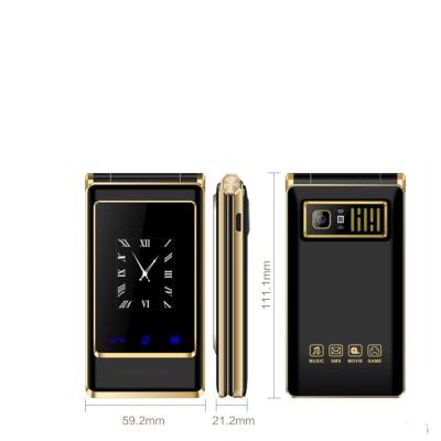 China Large Dual SIM Card A15 dual sim card spcameraeaker MP3 MP4 flip cell phone 1200mAh battery celular de telefonos with for sale