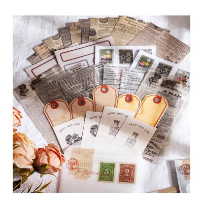 China Retro Old Europe Scrapbook Material Paper Decorative Sticky Stamps for Envelopes Letters Cards Wrapping DIY Art Craft Projects for sale