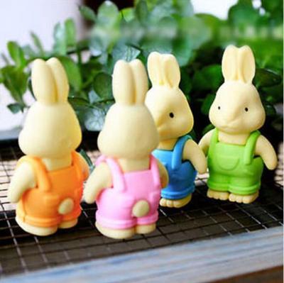 China Promotional Eraser Rabbit Funny Splicing Pencil Eraser For Kids Animal Erasers Korea Stationery for sale