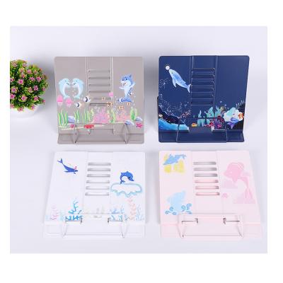 China Large Size Metal College Students Metal Book Holders Rack Reading Book Stand for sale