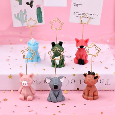 China Custom Cute Animal Metal Clip Holder Metal Folder Binder Clip Paper Card Holder For Office Stationery for sale