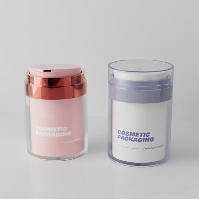 China Cosmetic Containers & Packaging Skin Care Airless Lowering Pump Lotion Cream Cosmetic Jar Airless Jar for sale