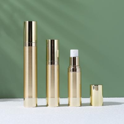 China 10ml 15ml 20ml 30ml Gold Cosmetic Plastic Sample Sliver Packaging Airless Skin Care Lotion Bottle Perfume Spray Pump Bottle for sale