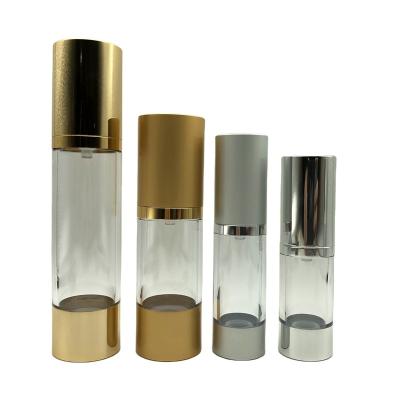 China Cosmetic Packaging 10ml 15ml 20ml 30ml 50ml 100ml 120ml Face Cream Oil Spray Cosmetic Aluminum Silver AS Airless Pump Bottle For Lotion for sale