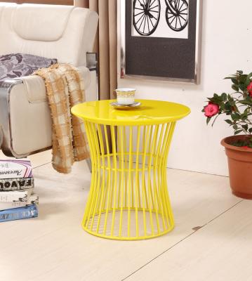 China Contemporary design simple minimalism steel coffee table modern design yellow metal slim coffee table for sale