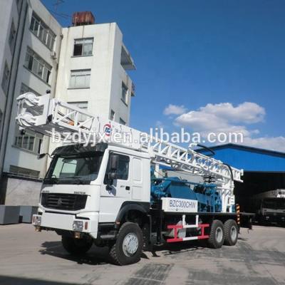 China Easy Operation HOWO truck mounted water  borehole drilling machine for sale