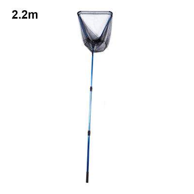 China Monofilament Durable 220cm Portable Long Handle Telescopic Aluminum Pole Landing Fishing Nets for sale