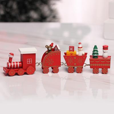 China Wooden Christmas Train Christmas Decoration Chrismas Decoration Toy Decorative Ornament for sale