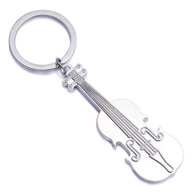 China Mini Music Western Zinc Alloy Guitar Metal Guitar Souvenir Gift Style Key Chain for sale