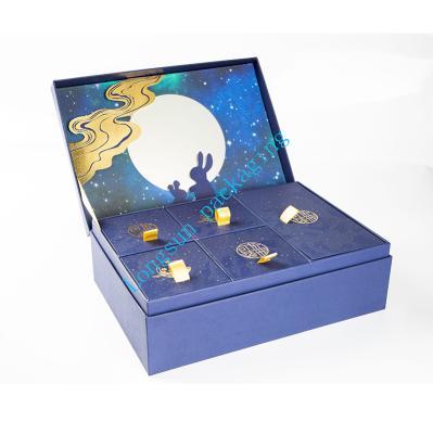 China Recycled Materials Custom Handmade Eco Friendly Luxury Moon Cake Gift Packaging Box for sale