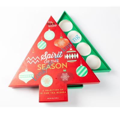 China Recycled Materials Art Paper Eco Friendly Christmas Small Tree Shape Handmade Candy Box for sale