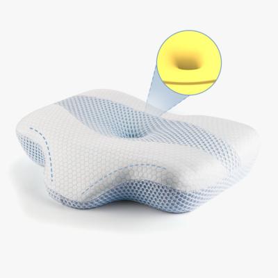 China Ergonomic Anti-Apnea Almohada Orthopedic Bamboo Cervical Pillows Sleep Cutout Bed Memory Foam Ergonomic Pillow for sale