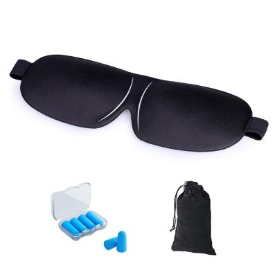 China Custom Soft Anti-Wrinkle Comfort Eye Shade Cover Sleep Eye Mask Blindfold For Yoga Travel Nap Black for sale