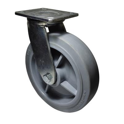 China Other Low Noise Industrial Trolley Caster Steel Wheel 8 Inch Heavy Load Caster Wheel TPR Soft Rubber Super Hand Truck Wheel for sale