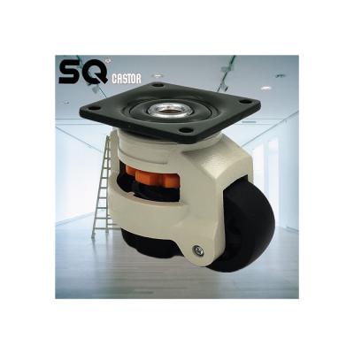 China Flat Caster 40F 60F 80F 100F Freestanding SQUARE Adjustable Caster Wheel Low Profile for sale