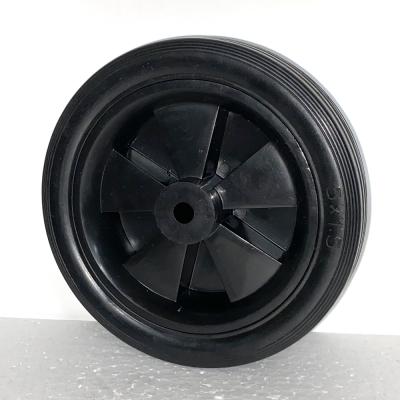 China High Quality 8 Inch Plain Flat Free Hole Lawnmover Caster Wheels And Solid Rubber Wheels for sale