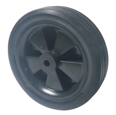 China Flat Free SQUARE Caster 5 Inch 6 Inch 8 Inch Wheel Medium Duty Black Solid Rubber Caster For Lawnmover for sale