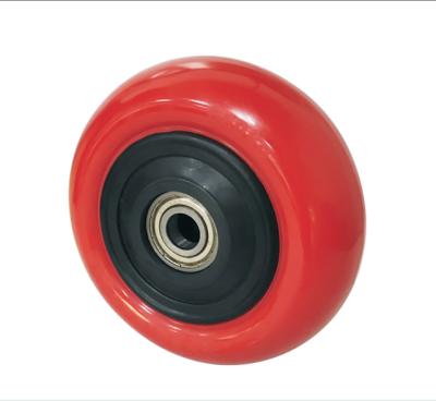 China 6 Inch SQUARE Flat Free Height 8 Inch Load Capacity PU Polyurethane Wheel Caster For Industry Forklift And Pallet Motors for sale