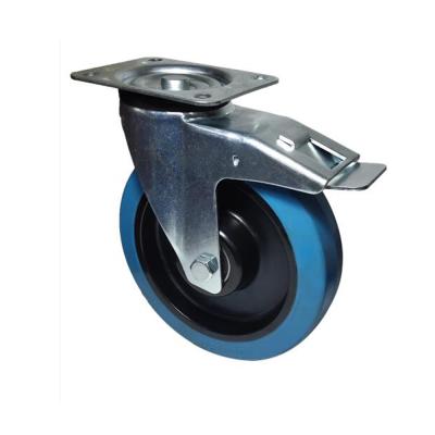 China Other Caster Wheels Industrial Waterproof Elastic Rubber Heavy Duty Caster Wheels 50mm for sale