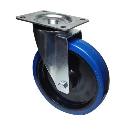 China Other Hot Popular 8 Inch Polyamide Core Industrial Heavy Swivel Caster Wheel Elastic Rubber Caster for sale