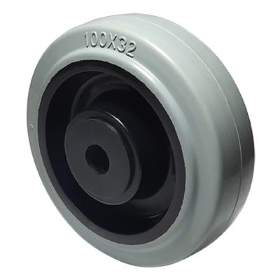 China Flat Free Elastic Rubber Castor Wheels / Rubber Wheels for sale