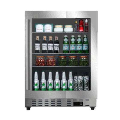 China Black COMPRESSOR MBC125-SG Beverage Cooler 125L Electronic Control Cabinet And Glass Door With Pull Handle for sale