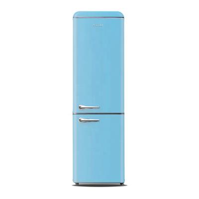 China 250WE-RE COMPRESSOR Double Door Refrigerator With External Handle Retro Bottom-Freezer Refrigerator for sale