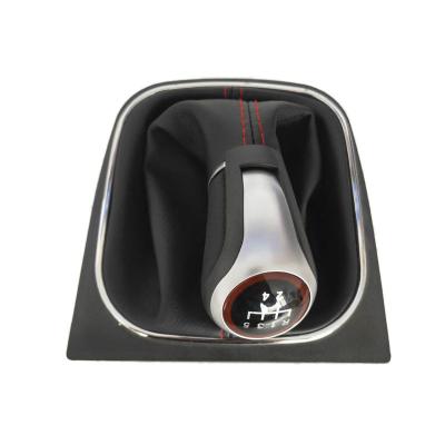 China High Quality ABS and Leather Car Shift Gear Knob Cover Frame with Plastic Gear Knob for VW Golf V 5 Golf VI 6 for sale