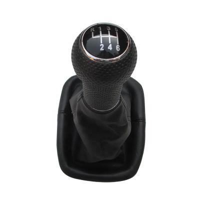 China High Quality ABS And Leather Car Shift Gear Knob With Red Blue Silver Caps And Dots Leather Boot For Seat Leon 1999-2005 / VW BORA GTI MK4 Golf 4 for sale