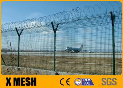 중국 Y Arm Razor Barbed Wire Top Airport Perimeter Fence Akzone Powder Coated  3.6m 판매용