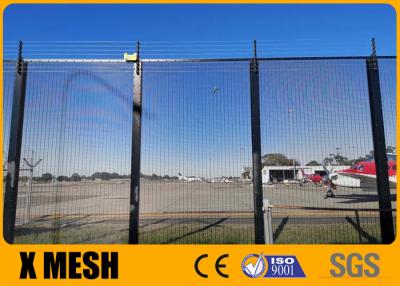 China 2.0m beklimt Hoogte die Postgrootte 80mm Antimesh fence black color powder voor Luchthaven met een laag wordt bedekt Te koop