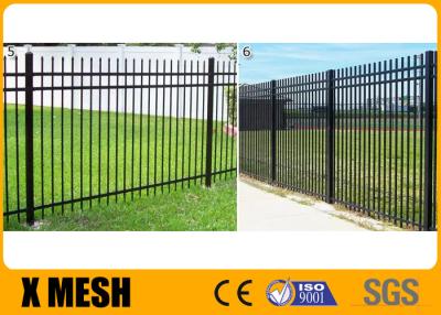 China Military Bases Cross Resistance Ornamental Garden Gates Black Color Vinyl Coated 3.0m High for sale