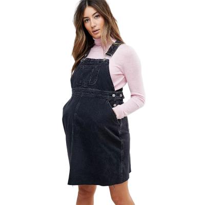 China Breathable Breathable Side Button Black Maternity Overalls Skirts for sale